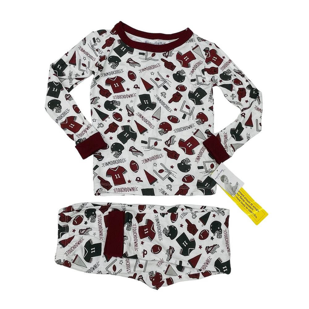 NWT Magnolia Baby Size 10 Maroon Touchdown Pajamas
